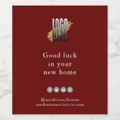 Eenvoudige zakelijke Logo met sociale media-schoft Wijn Etiket (Enkel label)