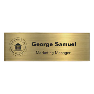 Eenvoudige zakelijke Logo Naam Aanwijzing Naambadge