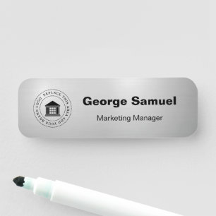 Eenvoudige zakelijke Logo   Naam   Aanwijzing Naamplaatje