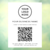 Eenvoudige Zakelijke Logo QR-code Wit Raamsticker (Vel 3)