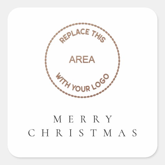 Eenvoudige zakelijke Logo voor prettige kerst Vierkante Sticker (Voorkant)