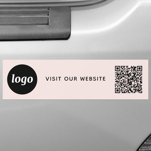 Eenvoudige zakelijke QR-code voor Logo en tekst Bl Bumpersticker