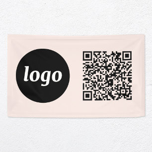 Eenvoudige zakelijke QR-code voor Logo en tekst Bl Spandoek