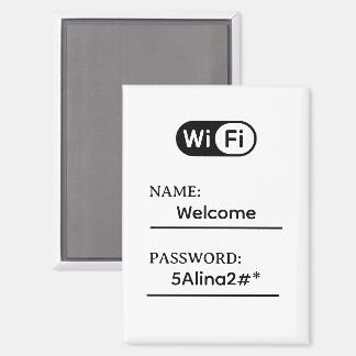Eenvoudige zakelijke Wifi-wachtwoord en -netwerk Magneet