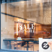 Eenvoudige zakelijke winkelkorting op wit raamsticker (Cafe Raam)