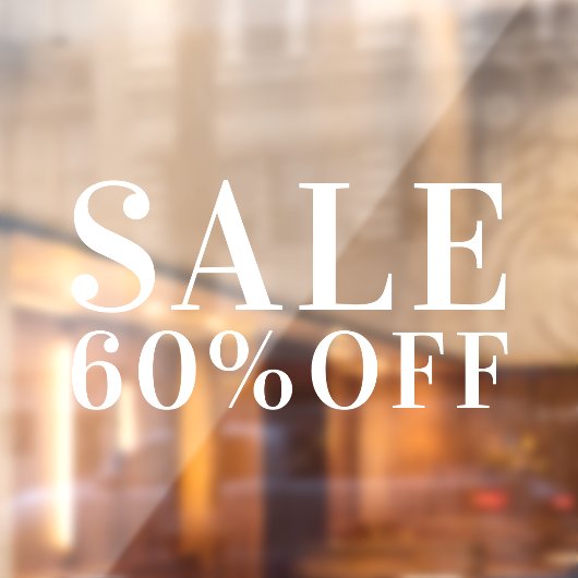 Eenvoudige zakelijke winkelkorting op wit raamsticker (Vel 2)