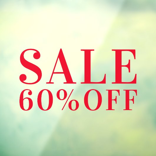 Eenvoudige zakelijke winkelkorting voor rood raamsticker (Vel 3)