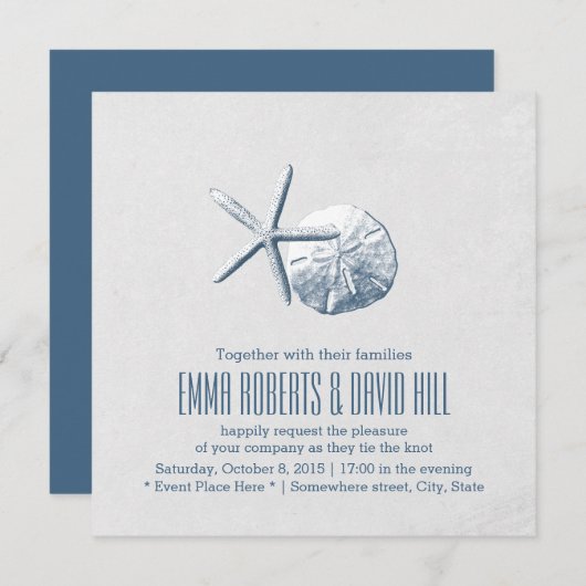 Eenvoudige zanddollar en rivierstrand kaart (Voorkant / Achterkant)