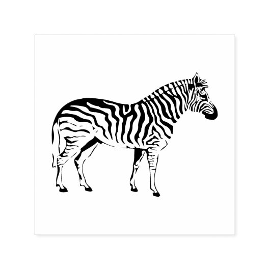 Eenvoudige Zebra Art Zelfinktstempel Zelfinktende Stempel (Design)