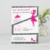 Eenvoudige Zebra met roze Details Vrijgezellenfees Kaart (Staand voorkant)