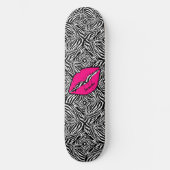 Eenvoudige Zebra met roze lippen gepersonaliseerd Skateboard (Voorkant)