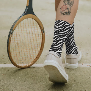 Eenvoudige Zebra Print Black White Cute Modern Pat Sokken