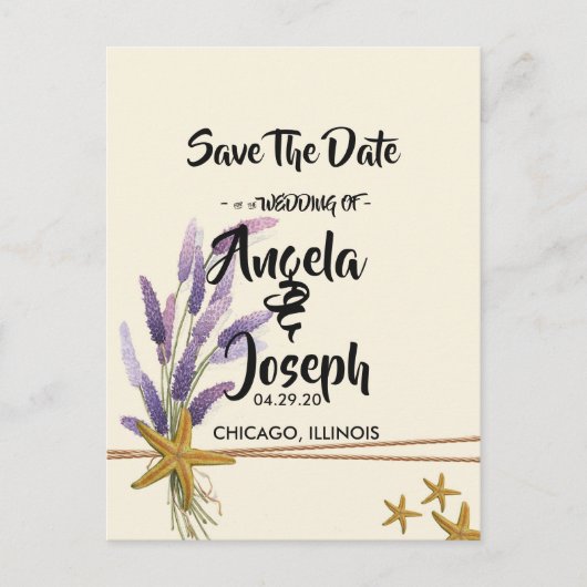 Eenvoudige zeester Bewaar de datum Aankondigingskaart (Voorkant)