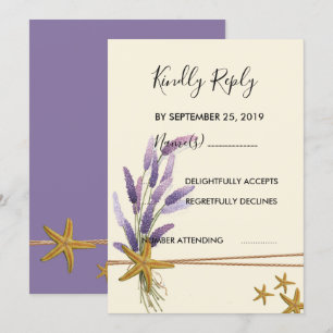  Eenvoudige zeester RSVP Kaart