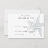 Eenvoudige Zeester Witte Trouw Antwoordkaarten RSVP Kaartje (Voorkant)