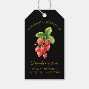 Eenvoudige zelfgemaakte aardbeienjam hangen Label Cadeaulabel