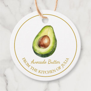 Eenvoudige zelfgemaakte avocado boter hangen Label