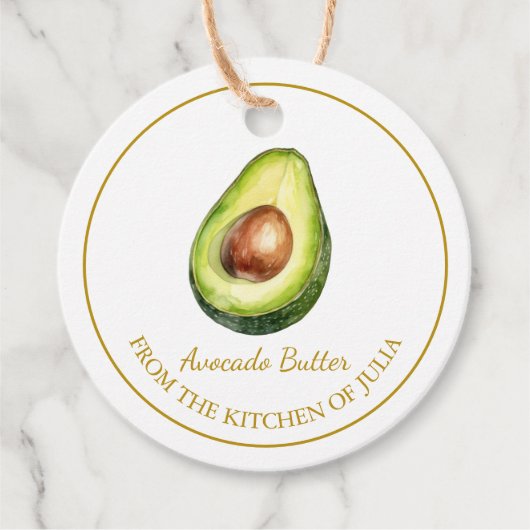 Eenvoudige zelfgemaakte avocado boter hangen Label (Voorkant)