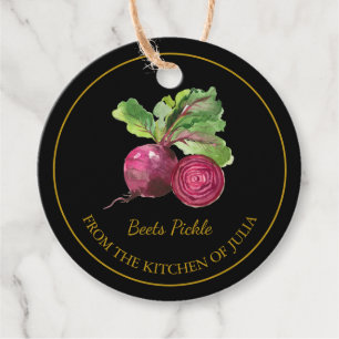 Eenvoudige zelfgemaakte bietenaugurken hangen Labe Bedankjes Labels