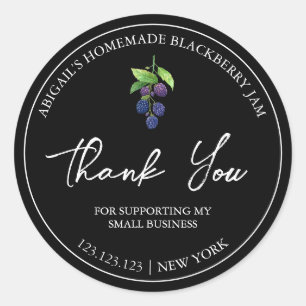 Eenvoudige zelfgemaakte BlackBerry Jam Bedankt Lab Ronde Sticker