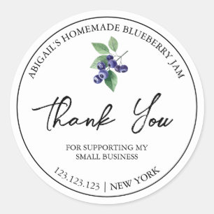 Eenvoudige zelfgemaakte Blueberry Jam Dank u Label