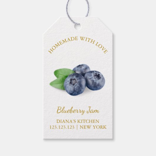 Eenvoudige zelfgemaakte bosbessenjam hangen Label Cadeaulabel (Voorkant)