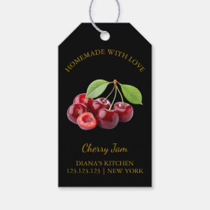 Eenvoudige zelfgemaakte Cherry Jam Hang Label l Zw Cadeaulabel