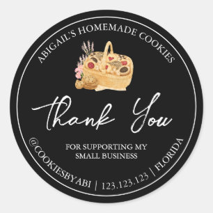 Eenvoudige zelfgemaakte cookies Bedankt Label