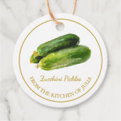Eenvoudige zelfgemaakte courgette augurken hangen  bedankjes labels (Voorkant)