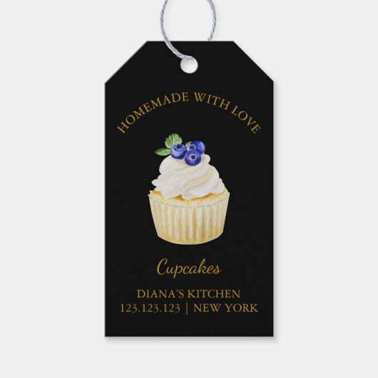 Eenvoudige zelfgemaakte Cupcake Dessert Hang Label Cadeaulabel (Voorkant)