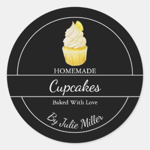 Eenvoudige zelfgemaakte cupcakes Label