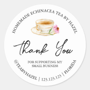 Eenvoudige zelfgemaakte Echinacea thee bedankt lab Ronde Sticker