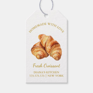 Eenvoudige zelfgemaakte Fresh Croissant Hang Label Cadeaulabel
