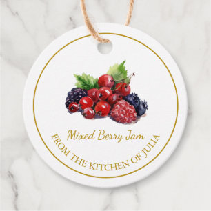 Eenvoudige zelfgemaakte gemengde Berry Jam Hang La Bedankjes Labels