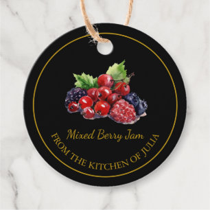 Eenvoudige zelfgemaakte gemengde Berry Jam Hang La Bedankjes Labels