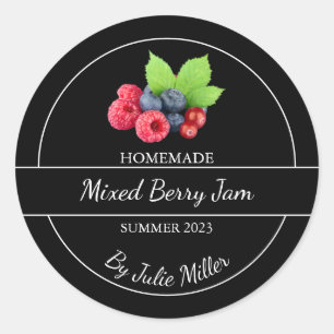 Eenvoudige zelfgemaakte gemengde Berry Jam Label