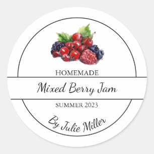 Eenvoudige zelfgemaakte gemengde Berry Jam Label