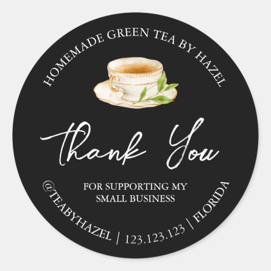 Eenvoudige zelfgemaakte groene thee bedankt label (Voorkant)
