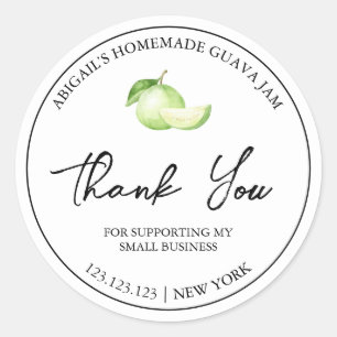 Eenvoudige zelfgemaakte guava jam bedankt label