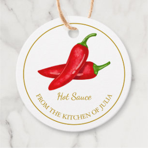 Eenvoudige zelfgemaakte Hot Chili Sauce Hang Label