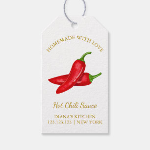 Eenvoudige zelfgemaakte Hot Chili Sauce Hang Label Cadeaulabel