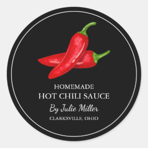 Eenvoudige zelfgemaakte Hot Chili Sauce Label