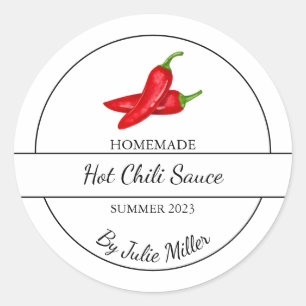 Eenvoudige zelfgemaakte Hot Chili Sauce Label