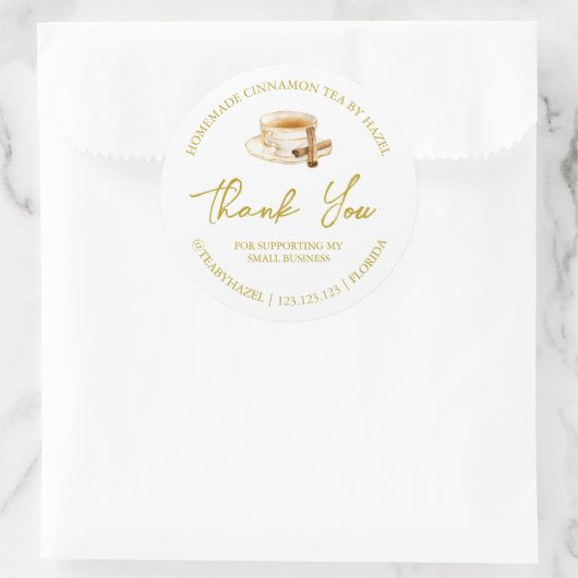 Eenvoudige zelfgemaakte kaneelthee Dank u Label (Tas)