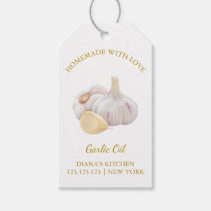 Eenvoudige zelfgemaakte knoflookolie Hang Label l Cadeaulabel