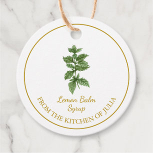 Eenvoudige Zelfgemaakte Lemon Balm Syrup Hang Labe Bedankjes Labels