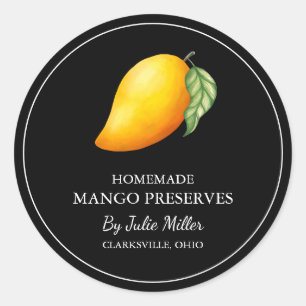 Eenvoudige zelfgemaakte mango behoudt label