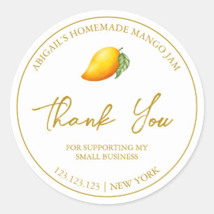 Eenvoudige zelfgemaakte Mango Jam Dank u Label