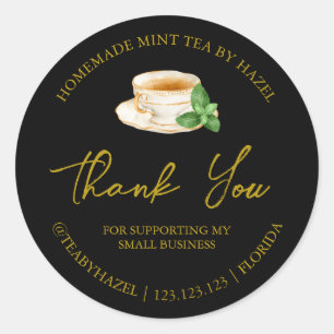 Eenvoudige zelfgemaakte Mint Thee Bedankt Label