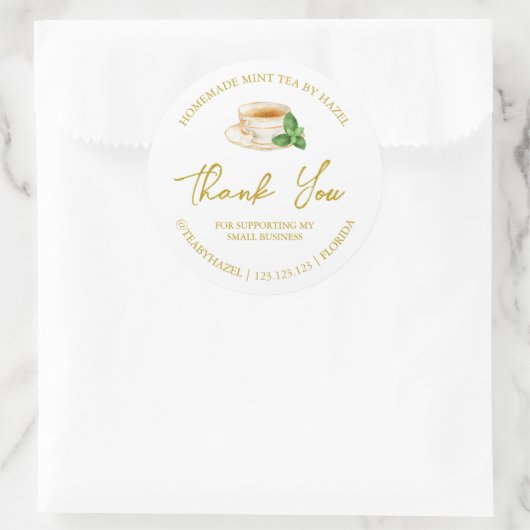 Eenvoudige zelfgemaakte Mint Thee Bedankt Label (Tas)